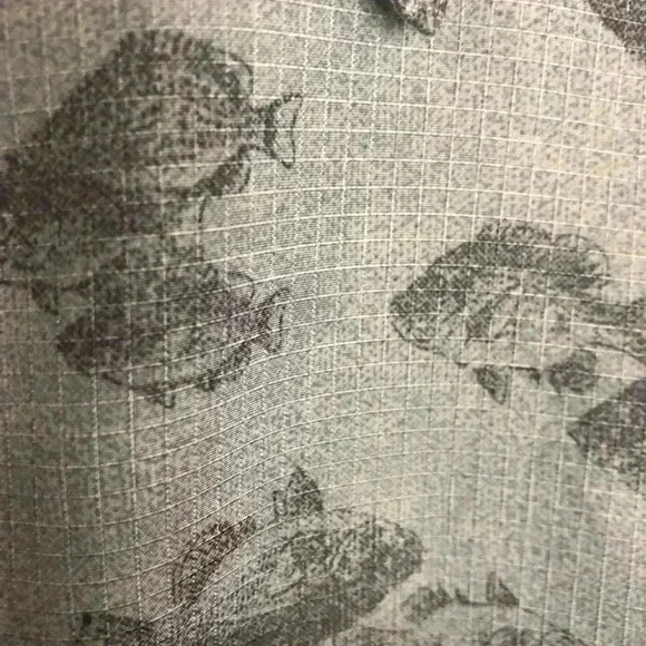 Weatherproof Mens XXL Blue Gray Fishing Print Shirt Vented Rip Stop - Picture 6 of 7